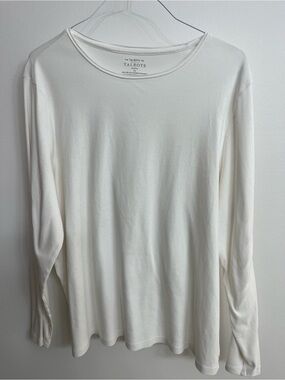 Talbots Woman 3X Crew Neck Tee - Ivory White